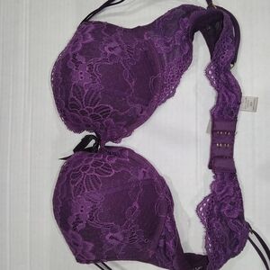 Elegant Purple Lace Bra